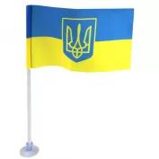 Прапор України з трубочкою та присоскою 20*12 см фото