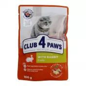 Корм для котів Club 4 Paws 100 г в желе з кроликом фото
